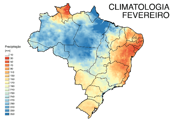 Fig. 3: Média de precipitação em fevereiro