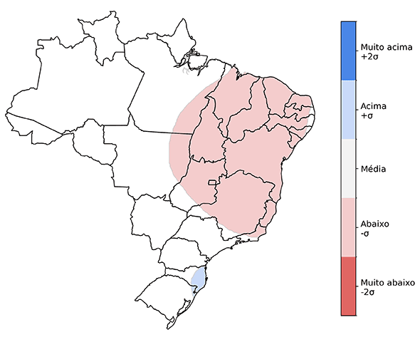 Fig. 8: Tendência de chuva para setembro com desvio em relação ao que é normal para o mês