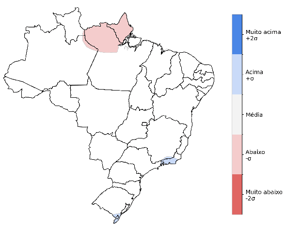 Fig. 8: Tendência de chuva para outubro com desvio em relação ao que é normal para o mês