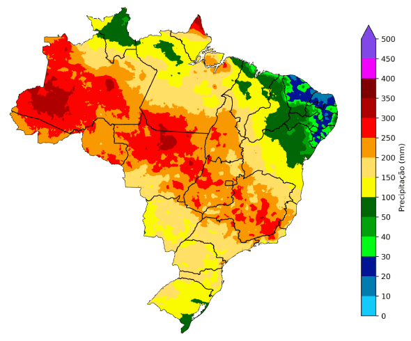 Fig. 7: Climatologia de precipitação em dezembro